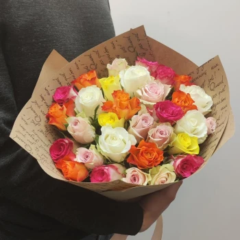 Bouquet of 31 multi-colored roses
